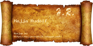Hejja Rudolf névjegykártya